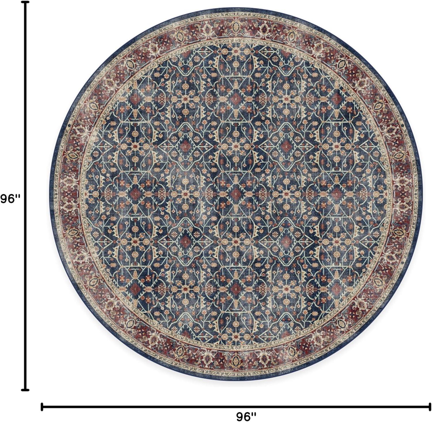 imageRUGGABLE Washable Vintage Area Rug Celestine Coral 3x5 StainResistant NonSlip Small Machine Washable Rugs for Living Room Bedroom Hallway Entryway ampamp Officewith Standard PadSapphire Cushioned Pad