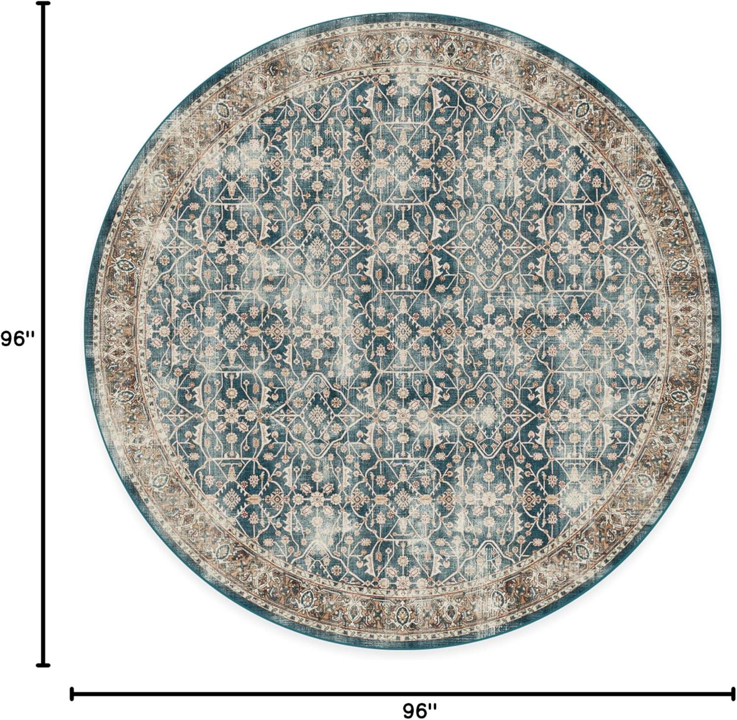 imageRUGGABLE Washable Vintage Area Rug  Celestine Coral 3x5 StainResistant NonSlip  Small Machine Washable Rugs for Living Room Bedroom Hallway Entryway ampamp Officewith Standard PadTeal Blue  Standard Pad