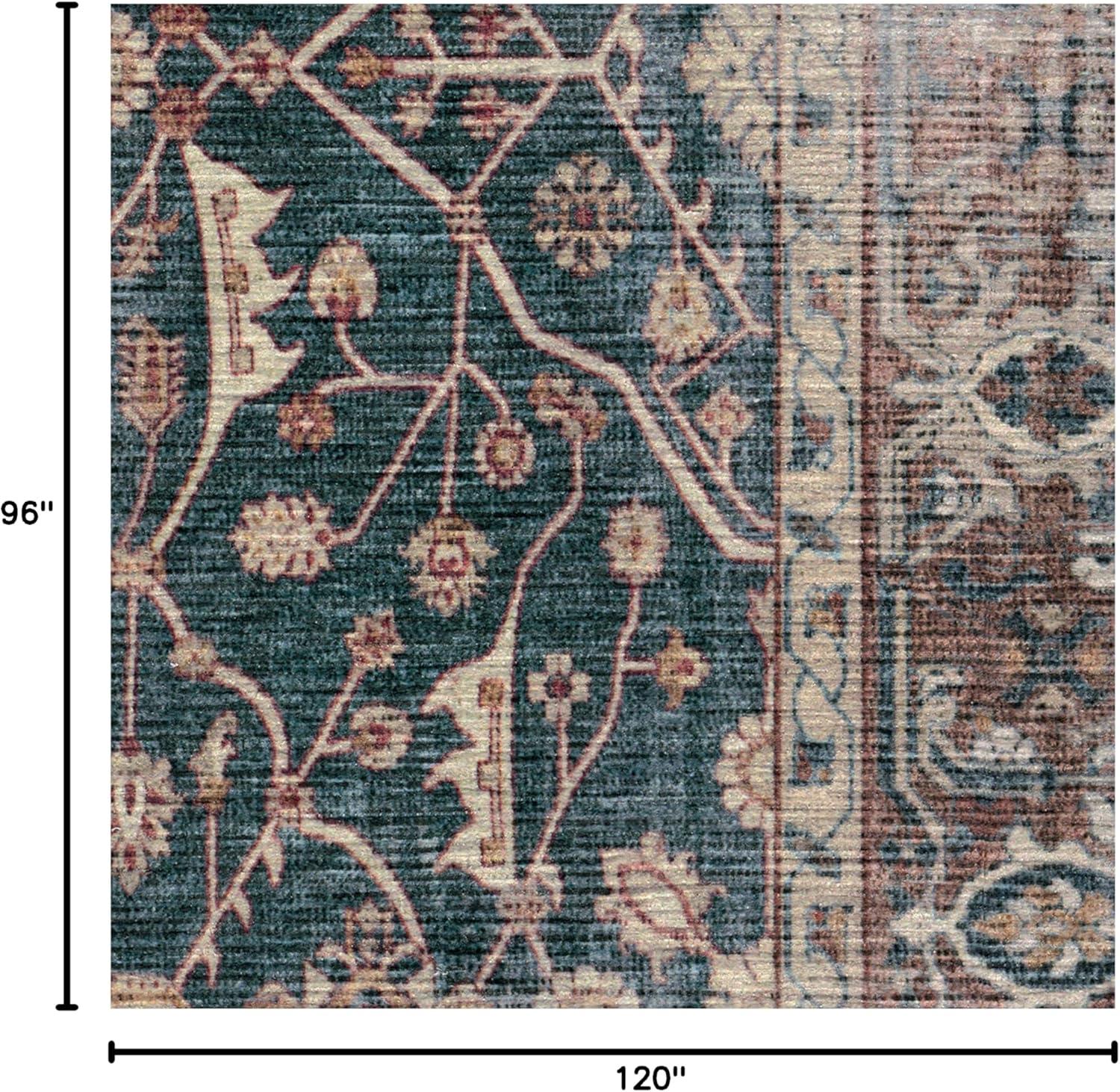 imageRUGGABLE Washable Vintage Area Rug  Celestine Coral 3x5 StainResistant NonSlip  Small Machine Washable Rugs for Living Room Bedroom Hallway Entryway ampamp Officewith Standard PadTeal Blue  Standard Pad