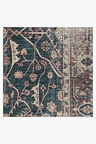 imageRUGGABLE Washable Vintage Area Rug  Celestine Coral 3x5 StainResistant NonSlip  Small Machine Washable Rugs for Living Room Bedroom Hallway Entryway ampamp Officewith Standard PadTeal Blue  Standard Pad