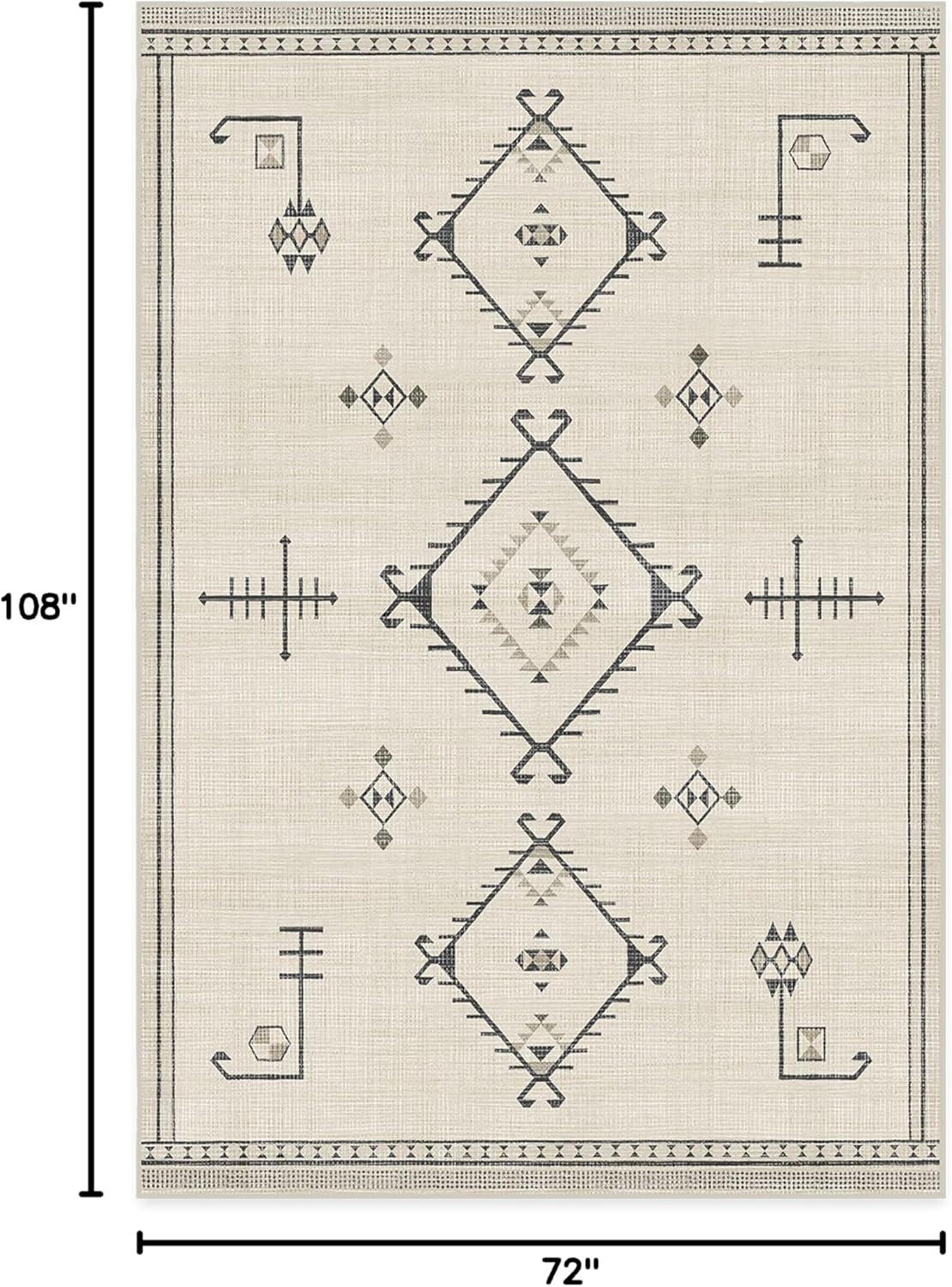 imageRUGGABLE Washable Vintage Area Rug Damali Black ampamp White 3x5 StainResistant NonSlip Small Machine Washable Rugs for Living Room Bedroom Hallway Entryway ampamp Officewith Standard PadBlack White Cushioned Pad