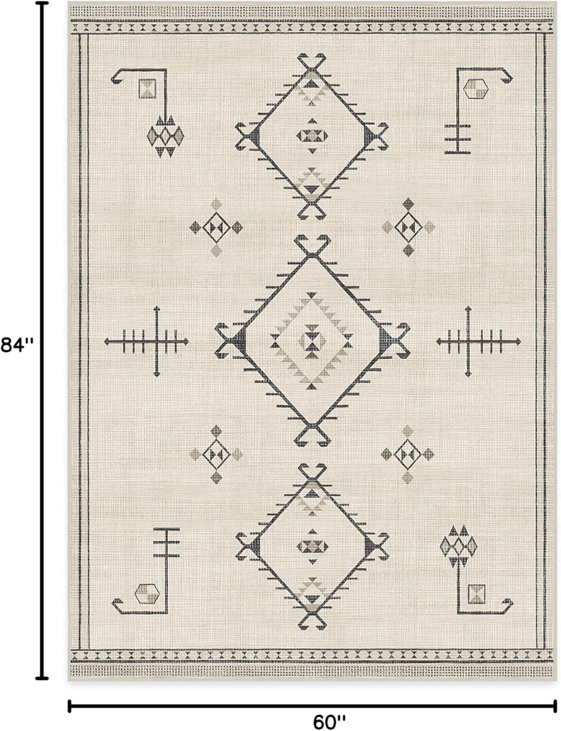 imageRUGGABLE Washable Vintage Area Rug Damali Black ampamp White 3x5 StainResistant NonSlip Small Machine Washable Rugs for Living Room Bedroom Hallway Entryway ampamp Officewith Standard PadBlack White Cushioned Pad