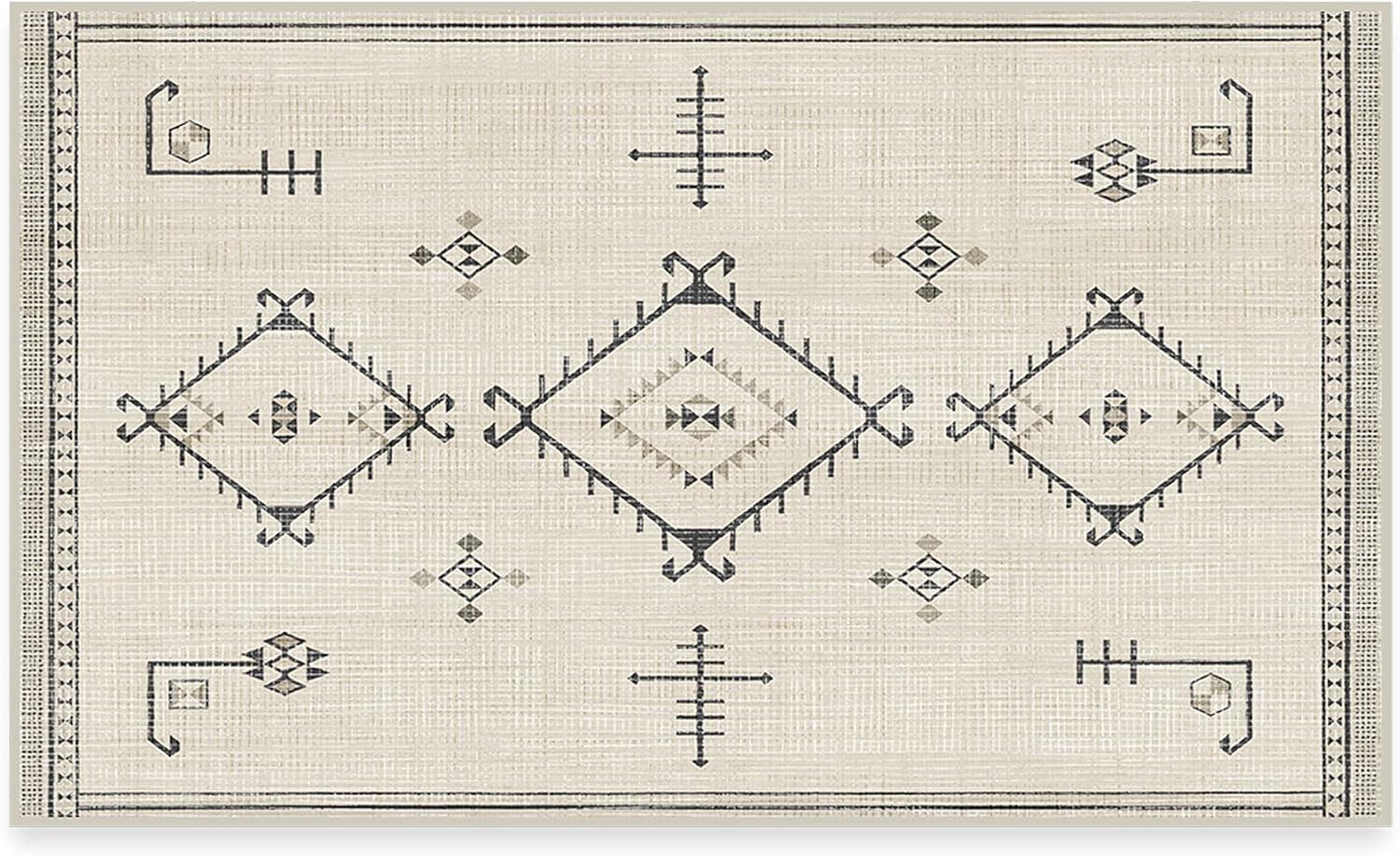 imageRUGGABLE Washable Vintage Area Rug Damali Black ampamp White 3x5 StainResistant NonSlip Small Machine Washable Rugs for Living Room Bedroom Hallway Entryway ampamp Officewith Standard PadBlack White Cushioned Pad