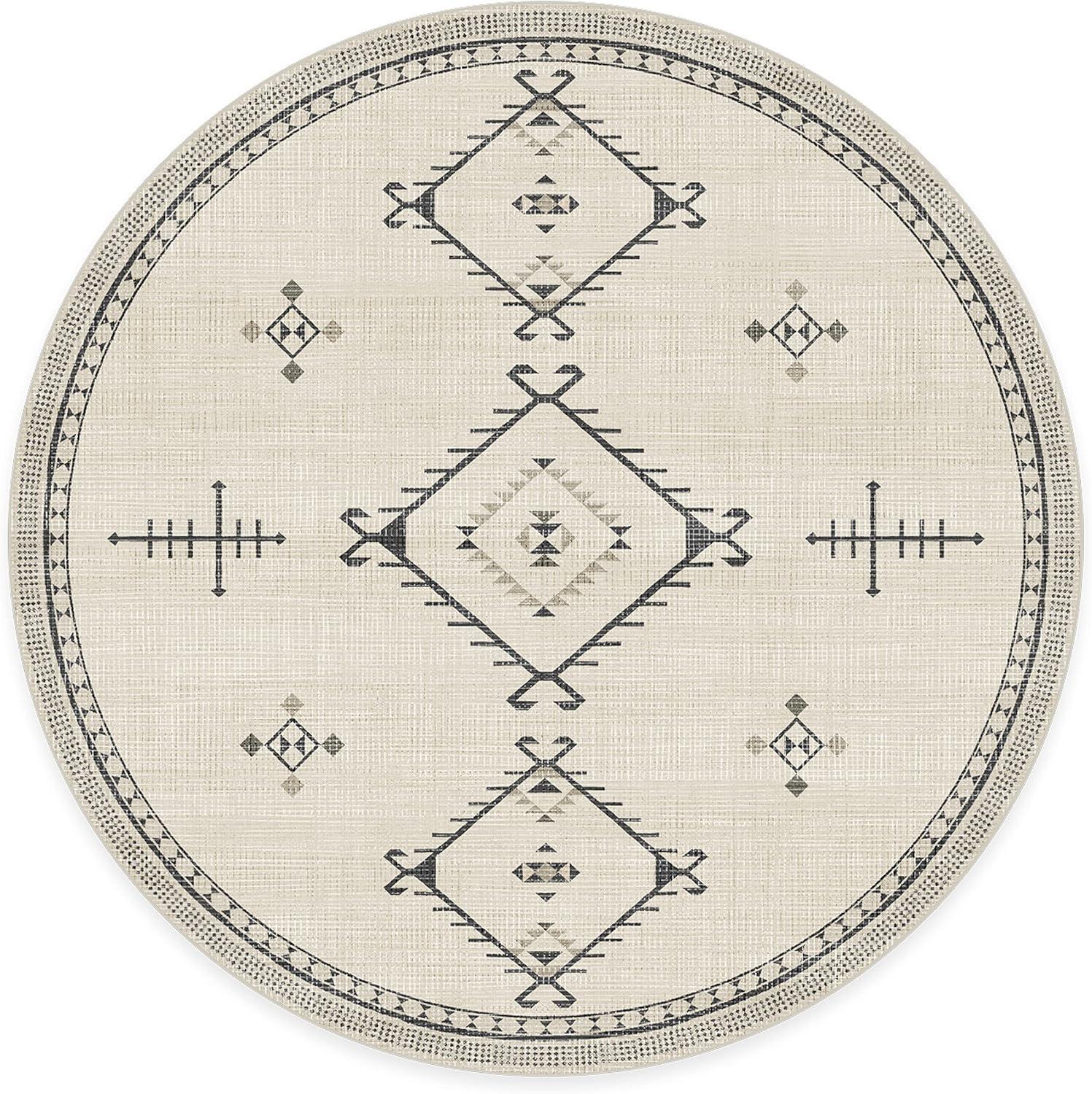 imageRUGGABLE Washable Vintage Area Rug Damali Black ampamp White 3x5 StainResistant NonSlip Small Machine Washable Rugs for Living Room Bedroom Hallway Entryway ampamp Officewith Standard PadBlack White Standard Pad