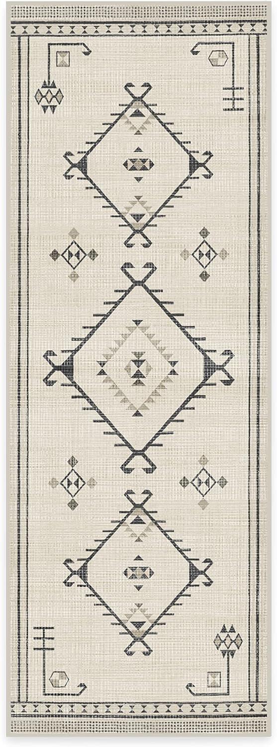 imageRUGGABLE Washable Vintage Area Rug Damali Black ampamp White 3x5 StainResistant NonSlip Small Machine Washable Rugs for Living Room Bedroom Hallway Entryway ampamp Officewith Standard PadBlack White Standard Pad