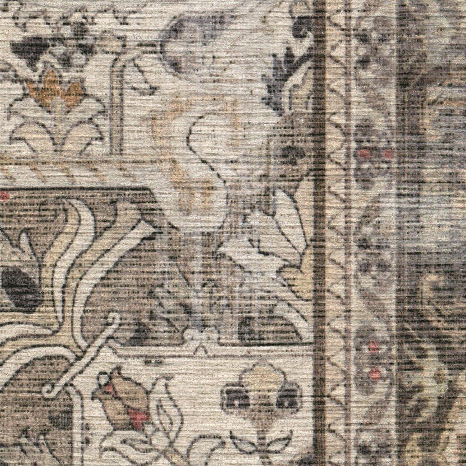 imageRUGGABLE Washable Vintage Area Rug Kamran Hazel 3x5 StainResistant NonSlip Small Machine Washable Rugs for Living Room Bedroom Hallway Entryway ampamp Officewith Standard PadA Hazel Kamran Standard Pad