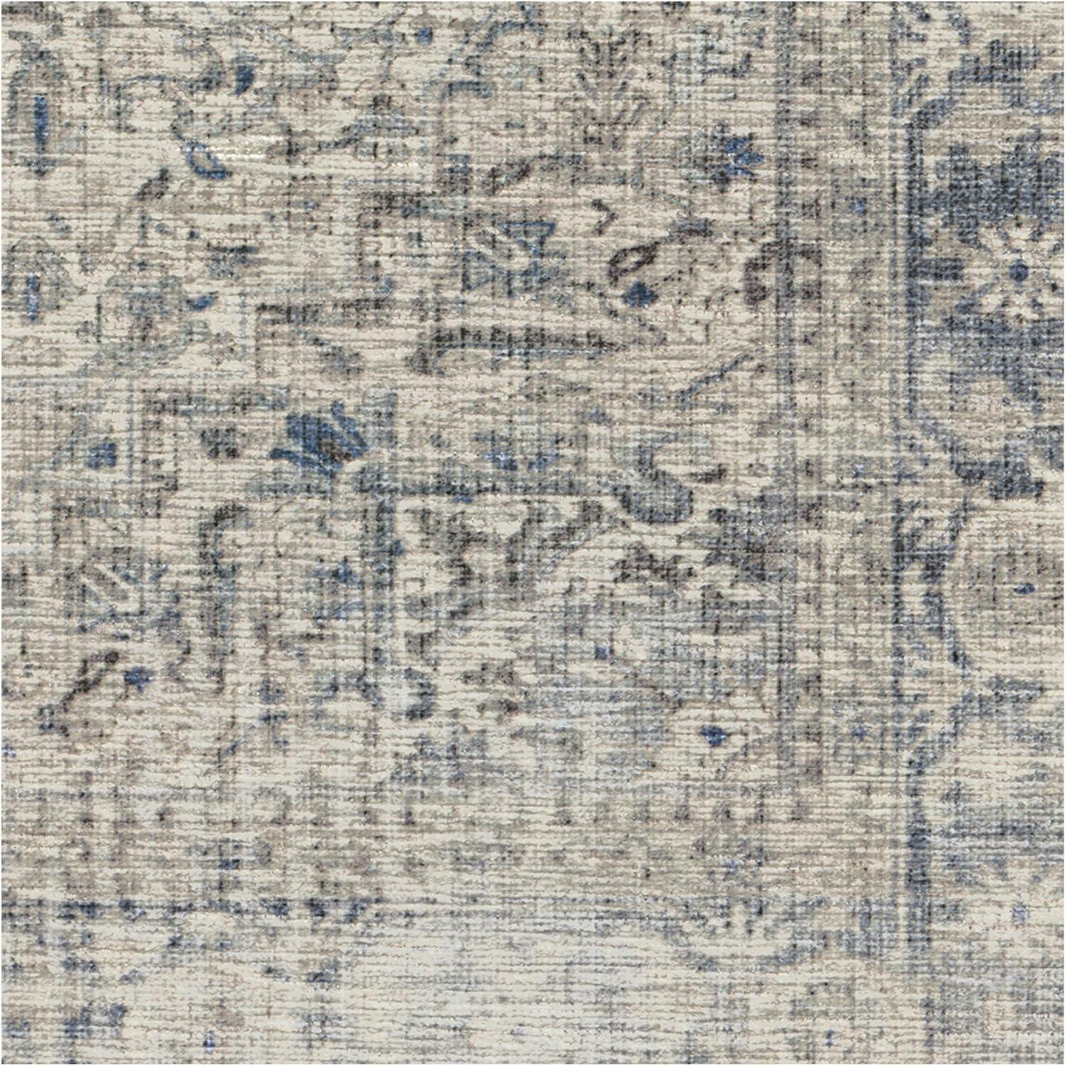 imageRUGGABLE Washable Vintage Area Rug Kamran Hazel 3x5 StainResistant NonSlip Small Machine Washable Rugs for Living Room Bedroom Hallway Entryway ampamp Officewith Standard PadBlue Quartz Distressed Kamran Cushioned Pad