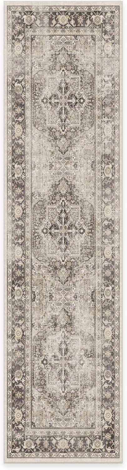 imageRUGGABLE Washable Vintage Area Rug Kamran Hazel 3x5 StainResistant NonSlip Small Machine Washable Rugs for Living Room Bedroom Hallway Entryway ampamp Officewith Standard PadA Hazel Kamran Standard Pad
