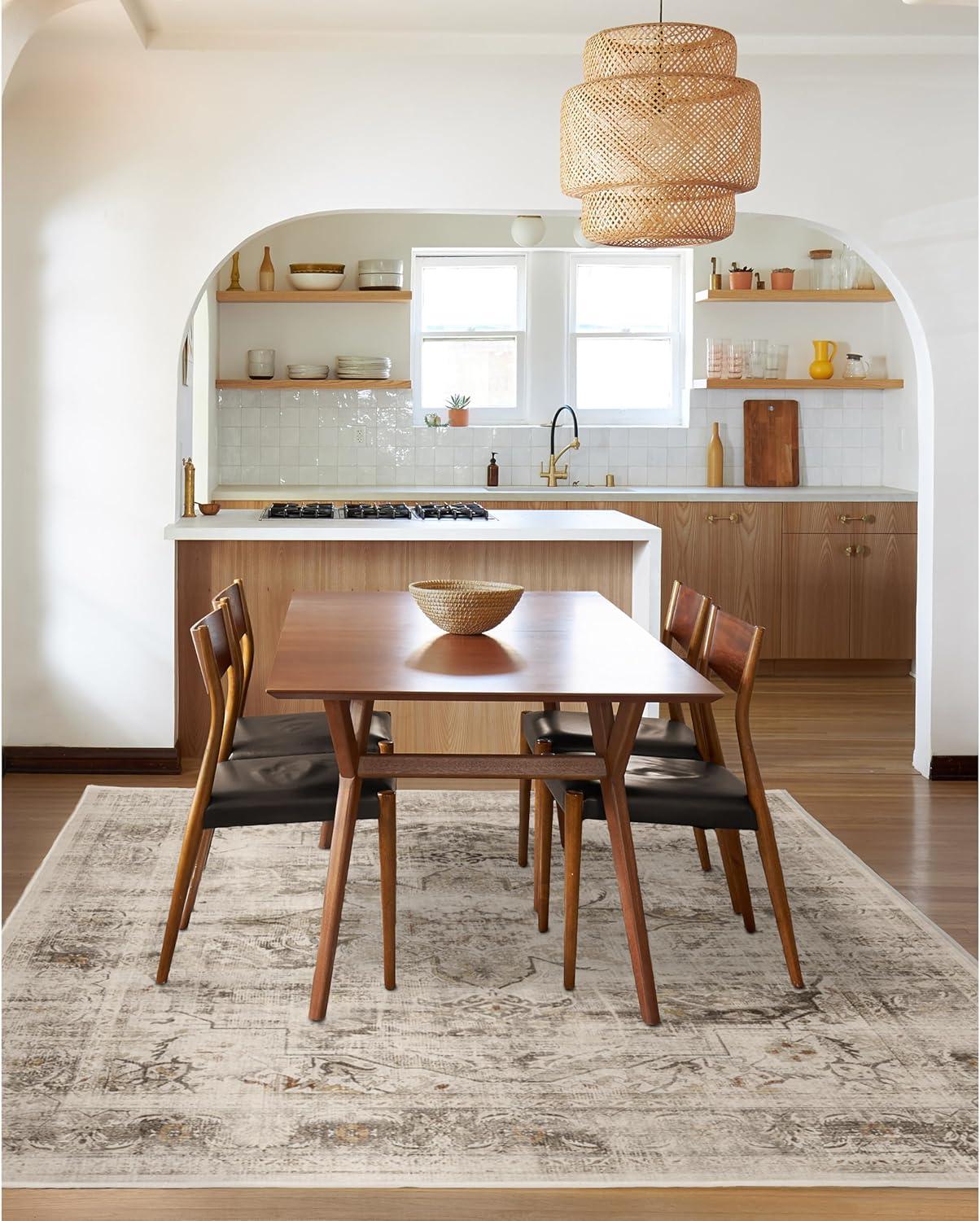 imageRUGGABLE Washable Vintage Area Rug Kamran Hazel 3x5 StainResistant NonSlip Small Machine Washable Rugs for Living Room Bedroom Hallway Entryway ampamp Officewith Standard PadA Hazel Sarrah Standard Pad