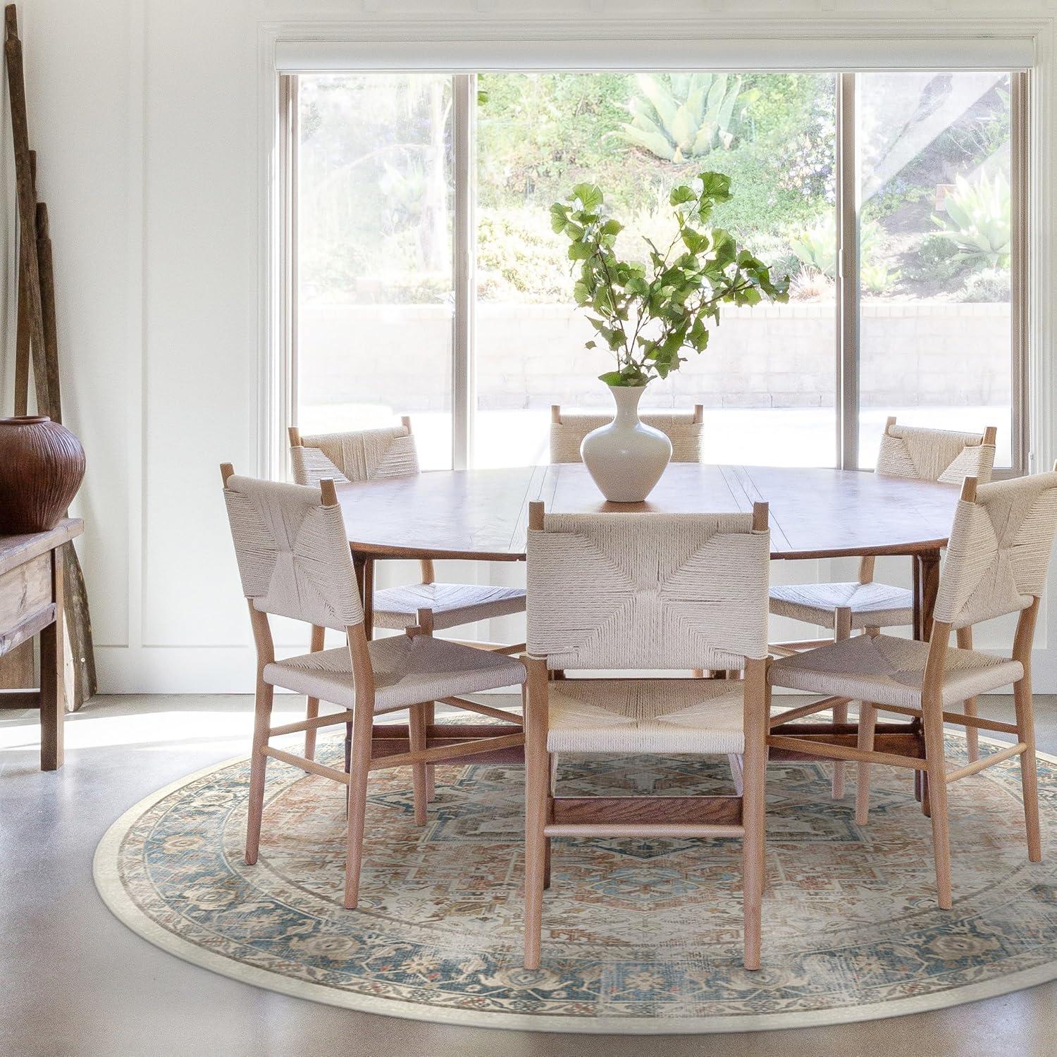 imageRUGGABLE Washable Vintage Area Rug Kamran Hazel 3x5 StainResistant NonSlip Small Machine Washable Rugs for Living Room Bedroom Hallway Entryway ampamp Officewith Standard PadCoral Kamran Standard Pad