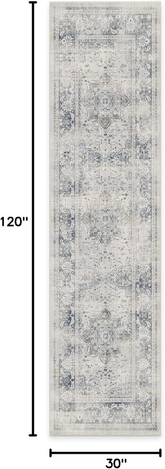 imageRUGGABLE Washable Vintage Area Rug Kamran Hazel 3x5 StainResistant NonSlip Small Machine Washable Rugs for Living Room Bedroom Hallway Entryway ampamp Officewith Standard PadBlue Quartz Sarrah Standard Pad