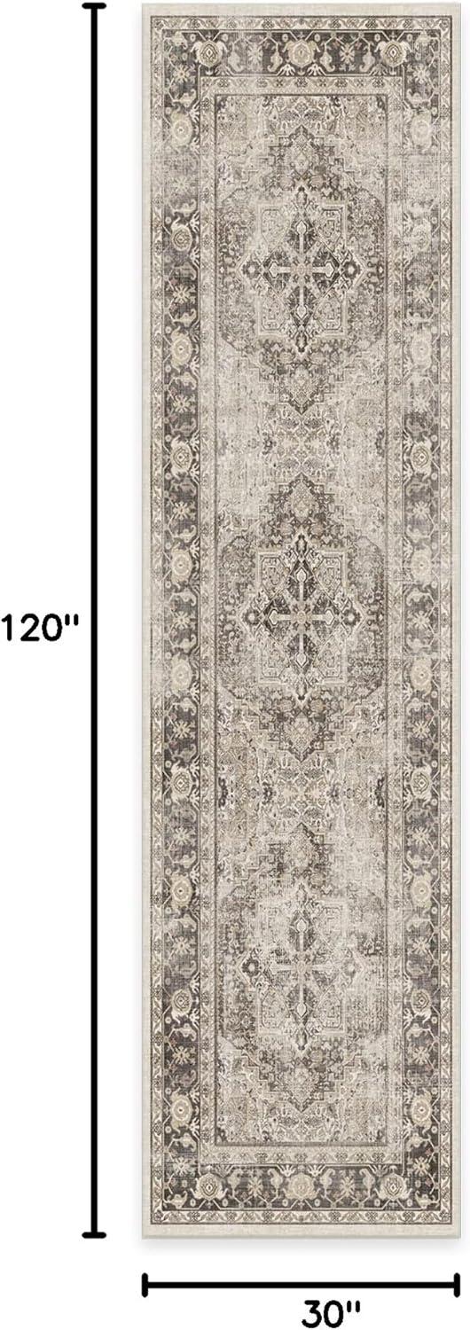 imageRUGGABLE Washable Vintage Area Rug Kamran Hazel 3x5 StainResistant NonSlip Small Machine Washable Rugs for Living Room Bedroom Hallway Entryway ampamp Officewith Standard PadA Hazel Kamran Standard Pad