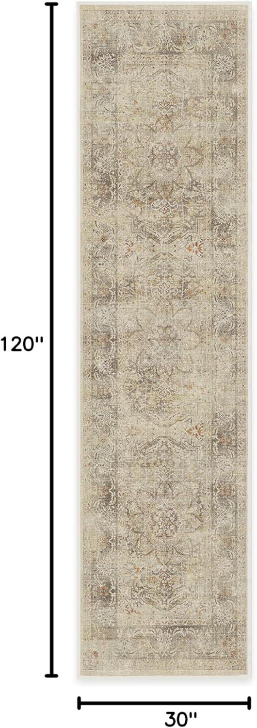 imageRUGGABLE Washable Vintage Area Rug Kamran Hazel 3x5 StainResistant NonSlip Small Machine Washable Rugs for Living Room Bedroom Hallway Entryway ampamp Officewith Standard PadA Hazel Sarrah Cushioned Pad