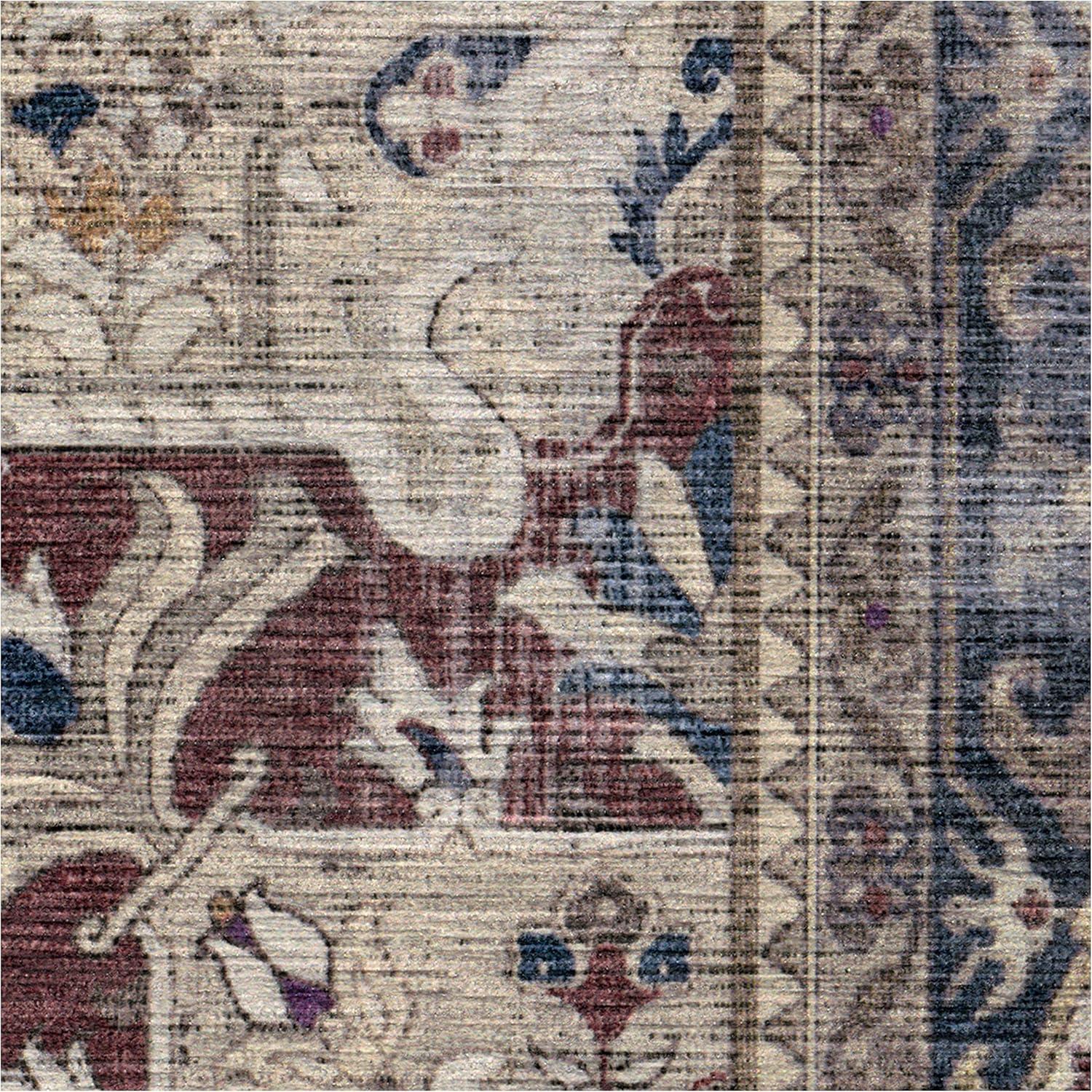 imageRUGGABLE Washable Vintage Area Rug Kamran Hazel 3x5 StainResistant NonSlip Small Machine Washable Rugs for Living Room Bedroom Hallway Entryway ampamp Officewith Standard PadBlue Royal Kamran Cushioned Pad