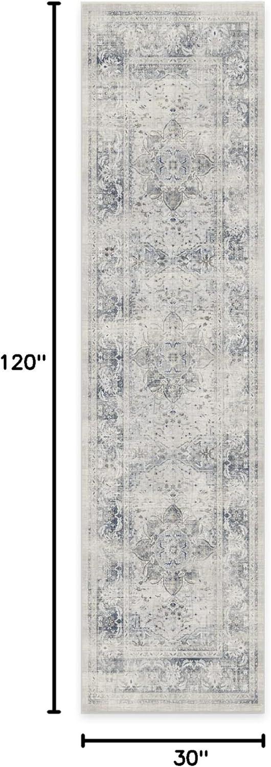 imageRUGGABLE Washable Vintage Area Rug Kamran Hazel 3x5 StainResistant NonSlip Small Machine Washable Rugs for Living Room Bedroom Hallway Entryway ampamp Officewith Standard PadBlue Quartz Sarrah Cushioned Pad