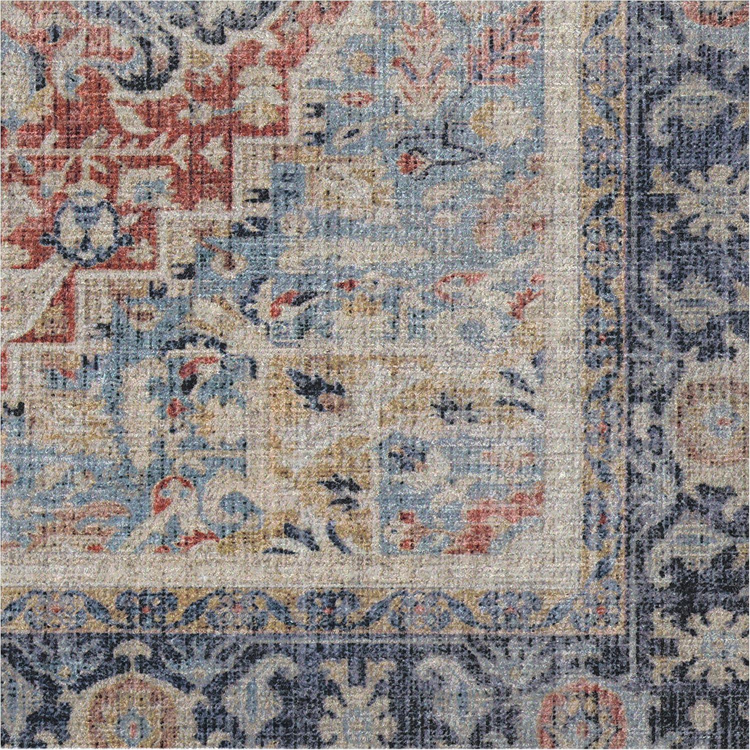 imageRUGGABLE Washable Vintage Area Rug Kamran Hazel 3x5 StainResistant NonSlip Small Machine Washable Rugs for Living Room Bedroom Hallway Entryway ampamp Officewith Standard PadCayenne Red Kamran Cushioned Pad