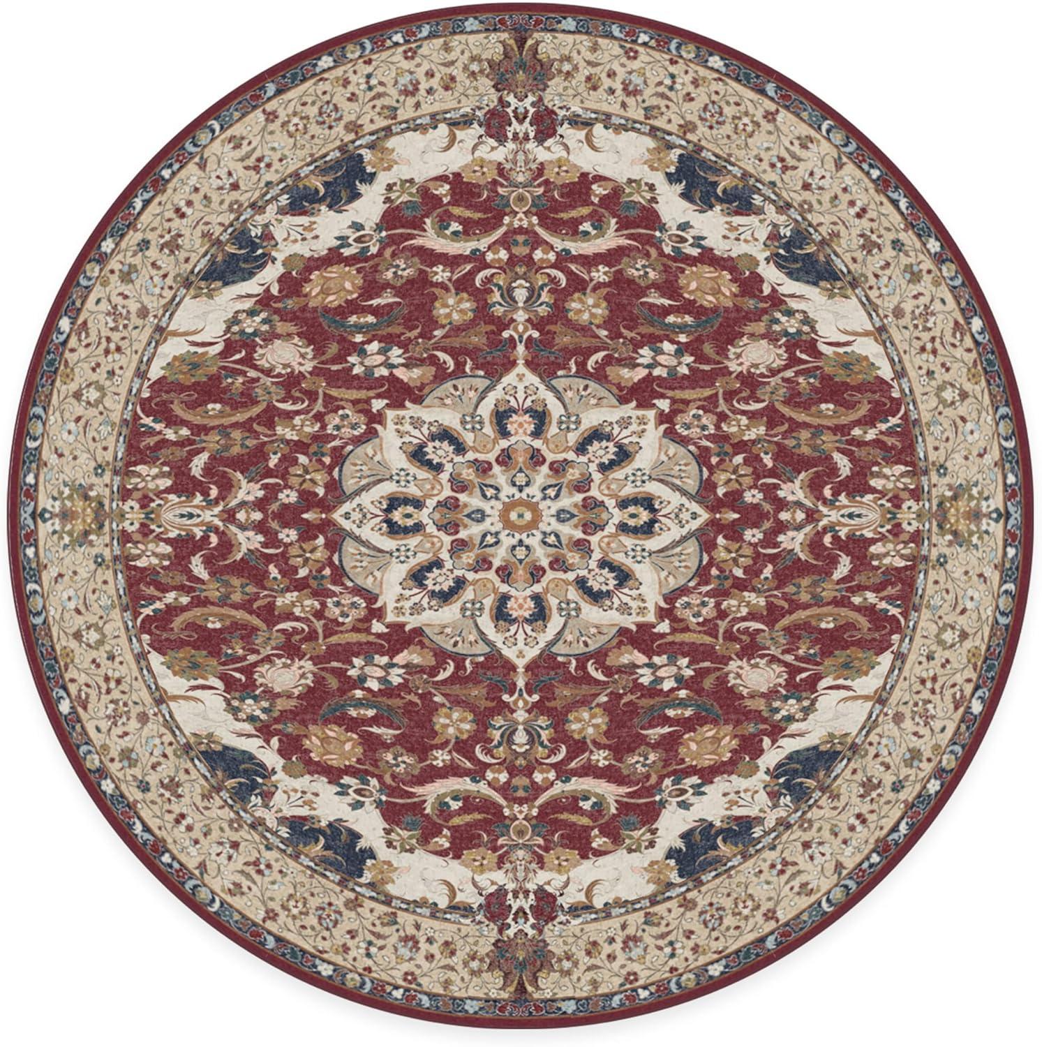 imageRUGGABLE Washable Vintage Area Rug Sima Royal Blue 9x12 StainResistant NonSlip Large Machine Washable Rugs for Living Room Bedroom Hallway Entryway ampamp Officewith Standard PadSima Currant Standard Pad