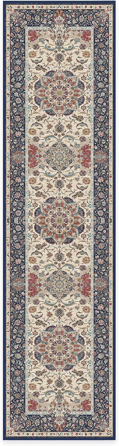 imageRUGGABLE Washable Vintage Area Rug Sima Royal Blue 9x12 StainResistant NonSlip Large Machine Washable Rugs for Living Room Bedroom Hallway Entryway ampamp Officewith Standard PadRoyal Blue Cushioned Pad
