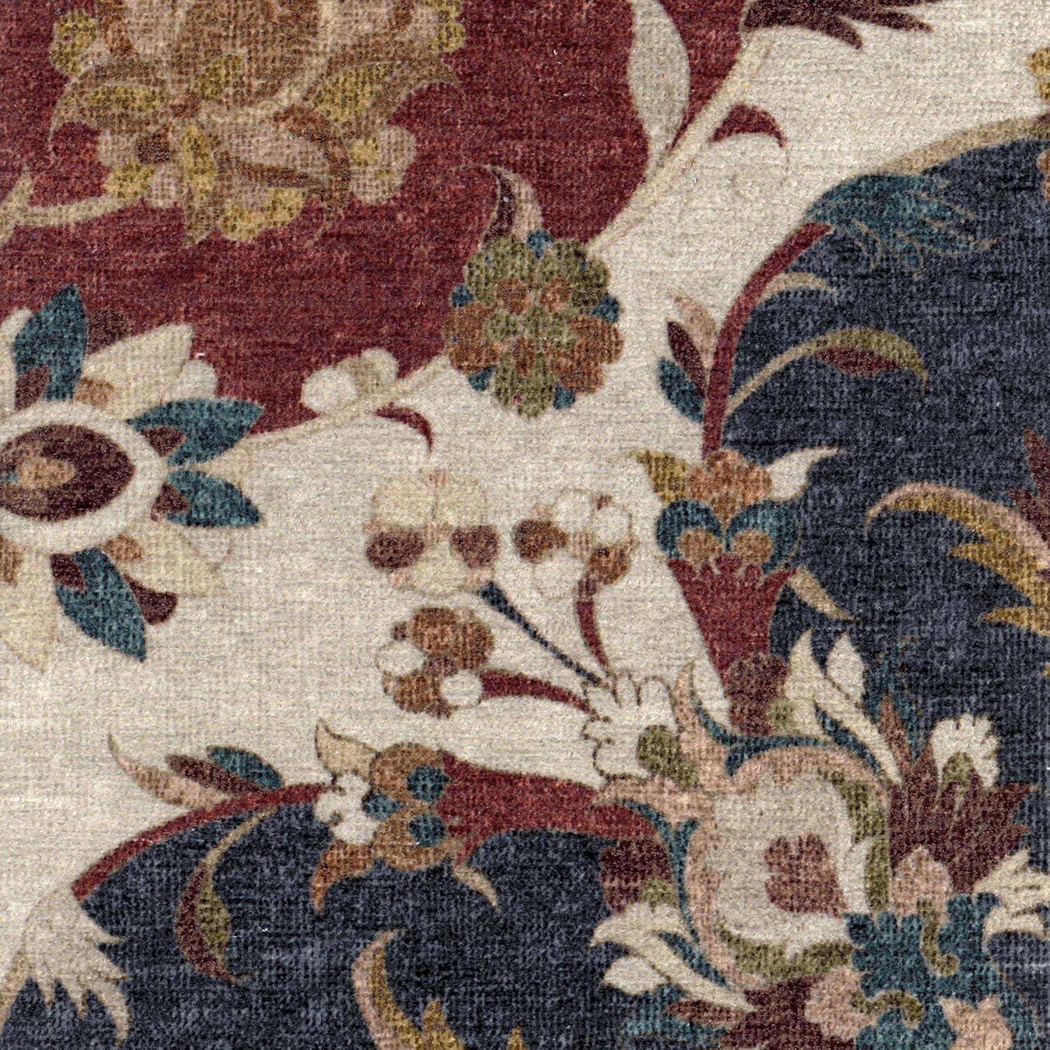 imageRUGGABLE Washable Vintage Area Rug Sima Royal Blue 9x12 StainResistant NonSlip Large Machine Washable Rugs for Living Room Bedroom Hallway Entryway ampamp Officewith Standard PadSima Currant Standard Pad