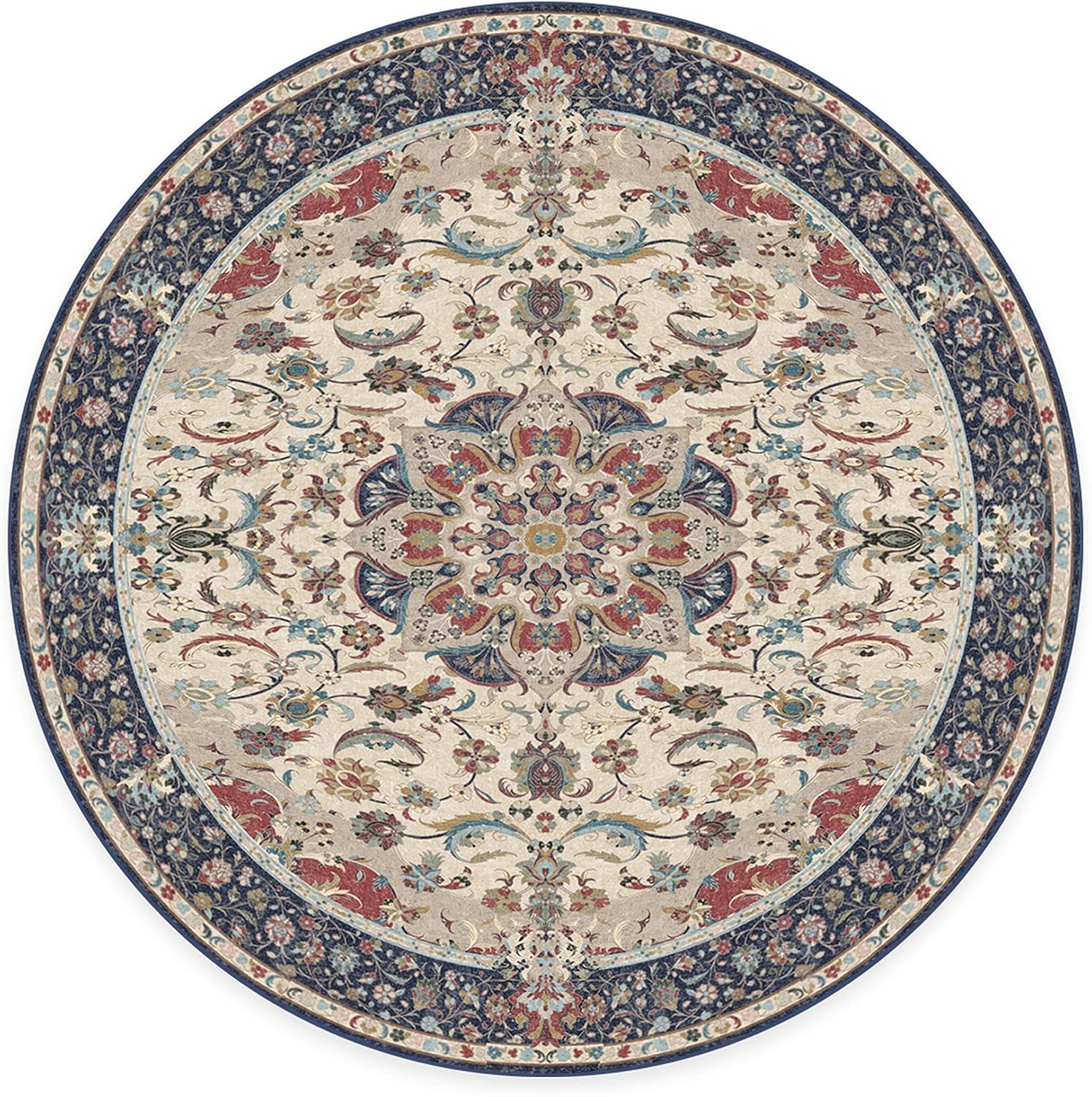 imageRUGGABLE Washable Vintage Area Rug Sima Royal Blue 9x12 StainResistant NonSlip Large Machine Washable Rugs for Living Room Bedroom Hallway Entryway ampamp Officewith Standard PadRoyal Blue Cushioned Pad