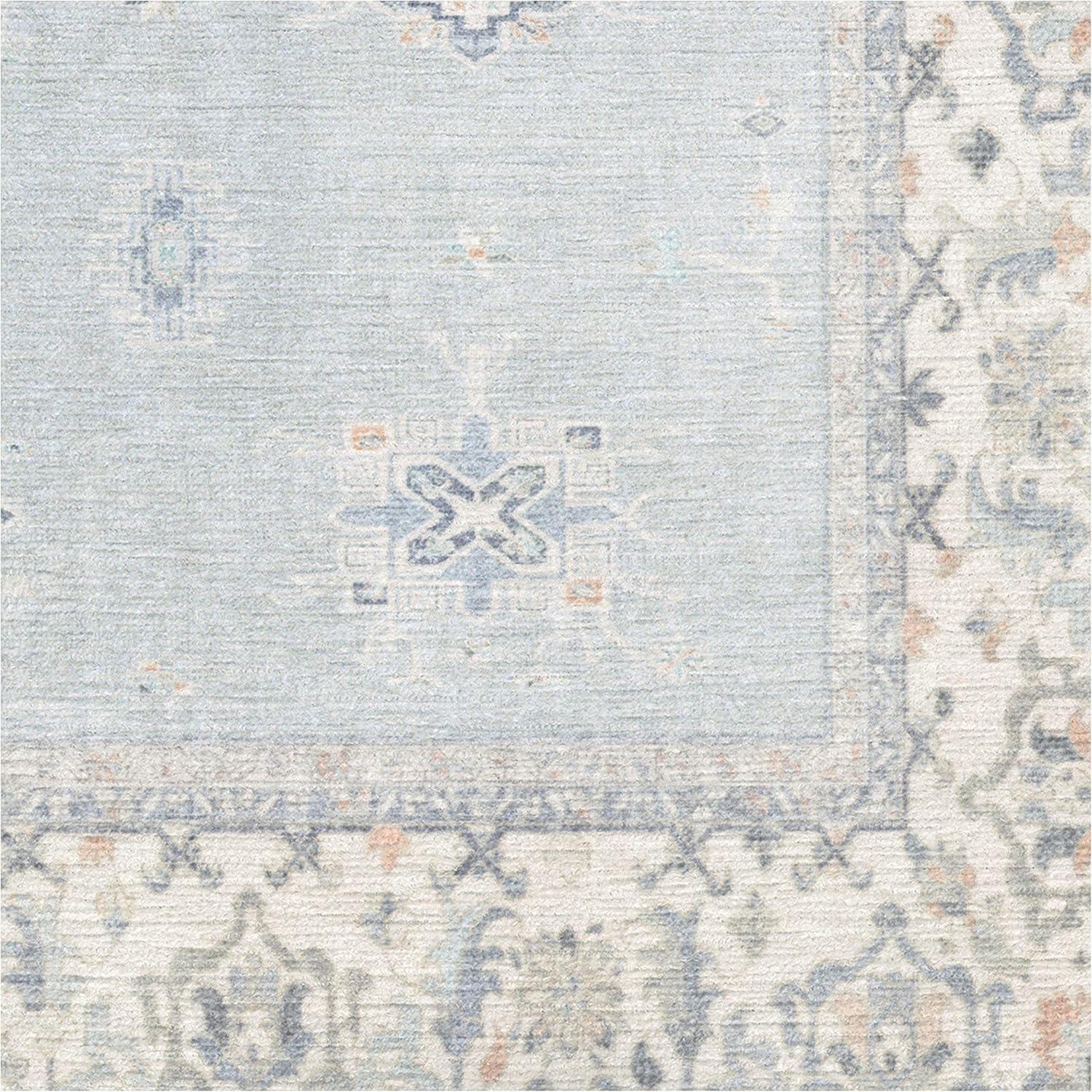 imageRUGGABLE Washable Vintage Area Rug Verena Sapphire 3x5 StainResistant NonSlip Small Machine Washable Rugs for Living Room Bedroom Hallway Entryway ampamp Officewith Standard PadSoft Blue Standard Pad