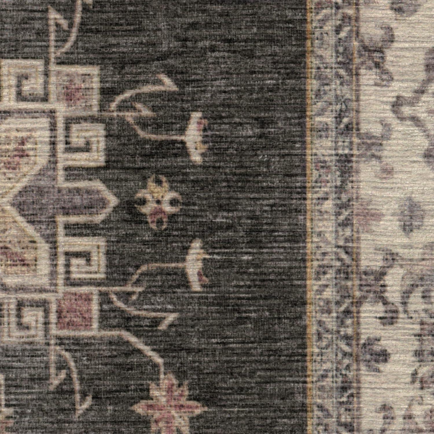 imageRUGGABLE Washable Vintage Area Rug Verena Sapphire 3x5 StainResistant NonSlip Small Machine Washable Rugs for Living Room Bedroom Hallway Entryway ampamp Officewith Standard PadDark Wood Standard Pad