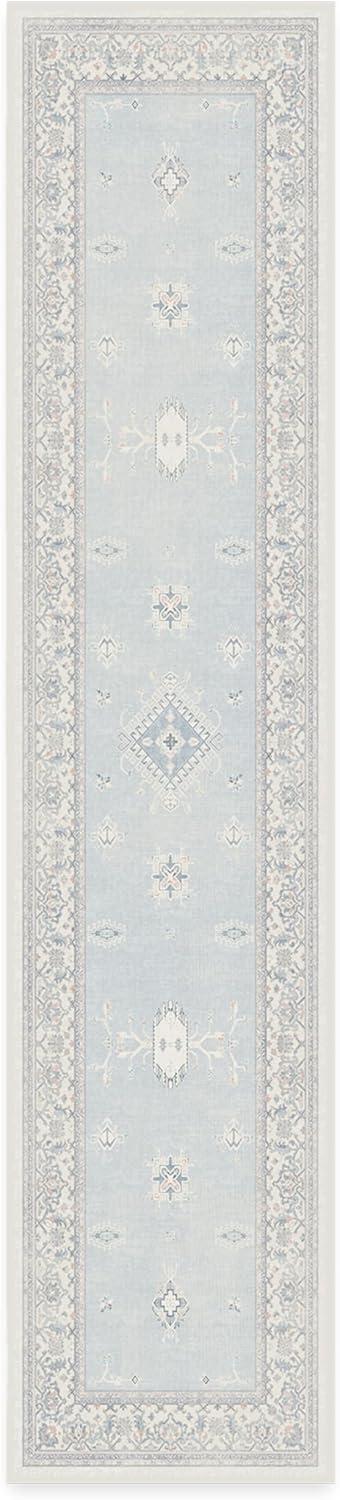 imageRUGGABLE Washable Vintage Area Rug Verena Sapphire 3x5 StainResistant NonSlip Small Machine Washable Rugs for Living Room Bedroom Hallway Entryway ampamp Officewith Standard PadSoft Blue Standard Pad