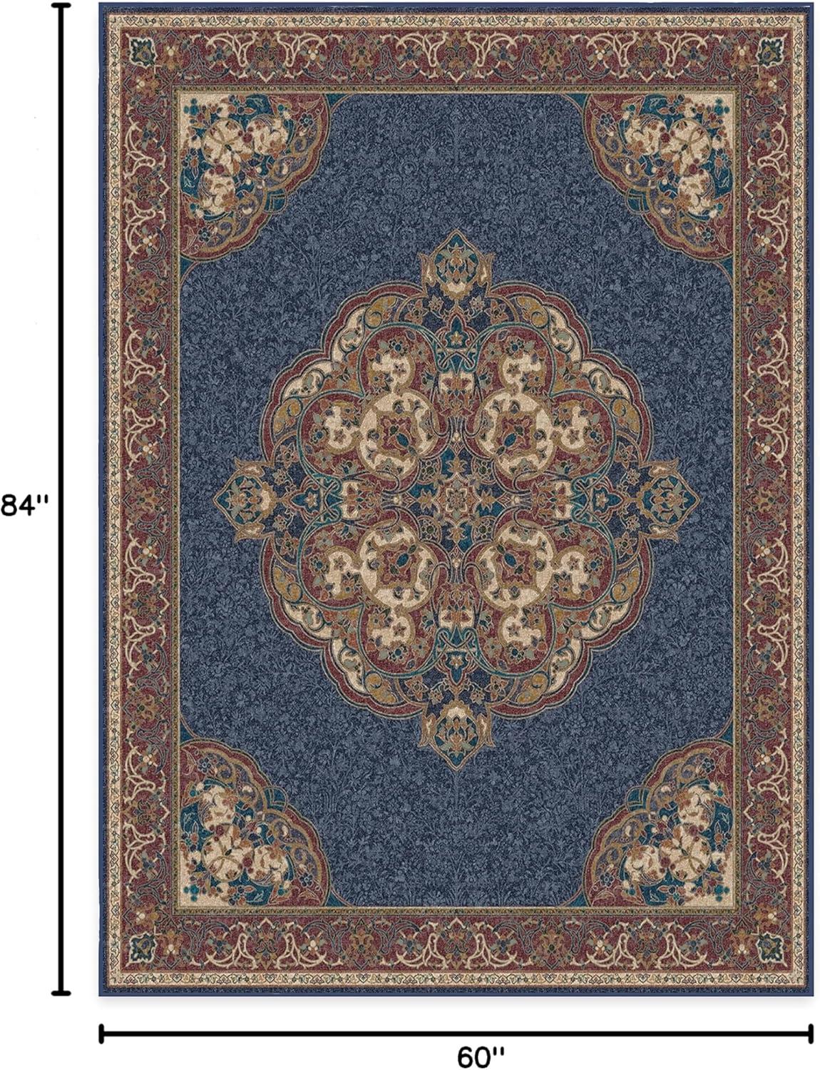imageRUGGABLE x Disney Washable Area Rug Damask Charcoal 6 ft Round StainResistant NonSlip Medium Machine Washable Rugs for Living Room Bedroom Hallway Entryway ampamp Officewith Standard PadMickey Sapphire Standard Pad