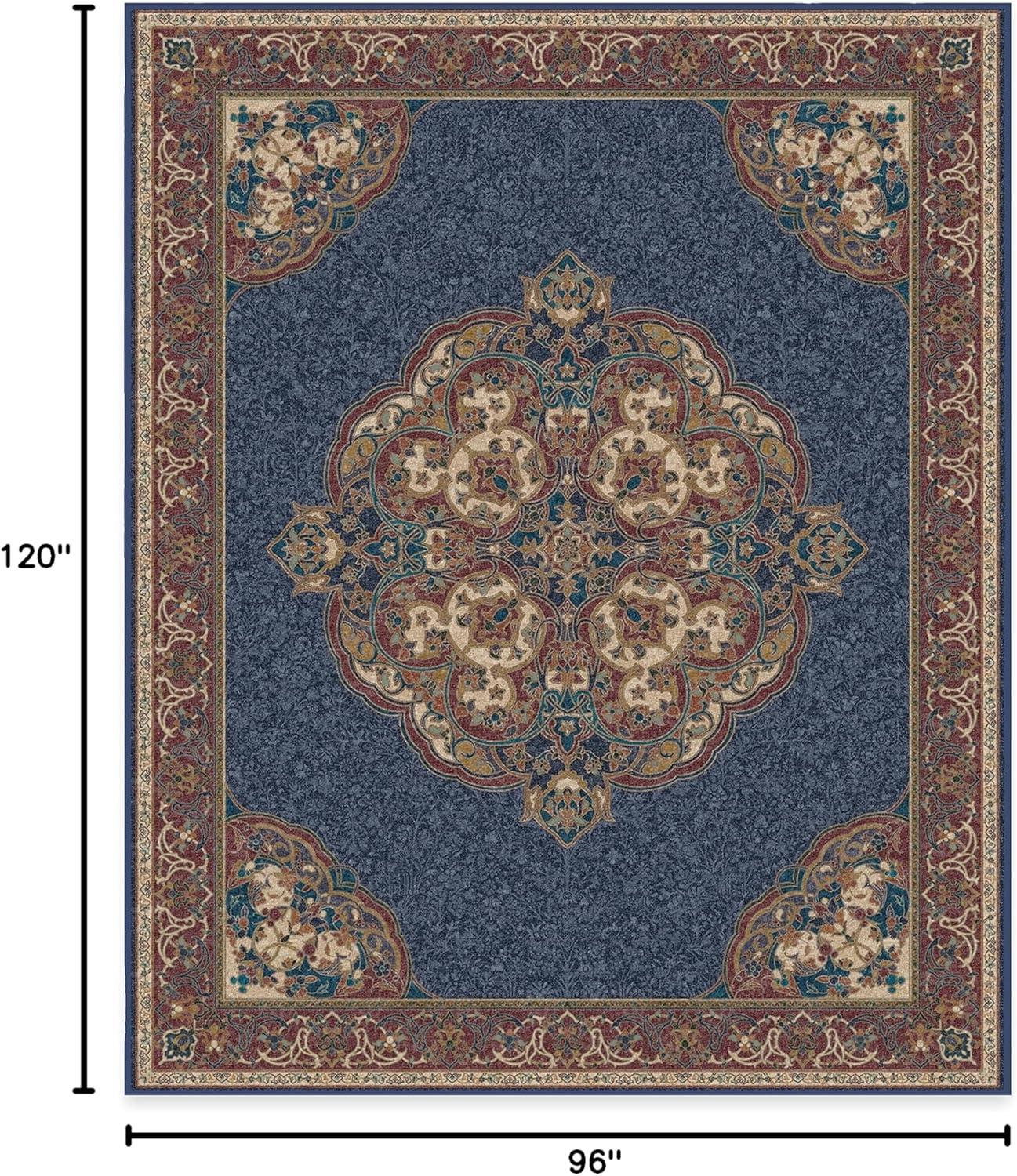 imageRUGGABLE x Disney Washable Area Rug Damask Charcoal 6 ft Round StainResistant NonSlip Medium Machine Washable Rugs for Living Room Bedroom Hallway Entryway ampamp Officewith Standard PadMickey Sapphire Standard Pad