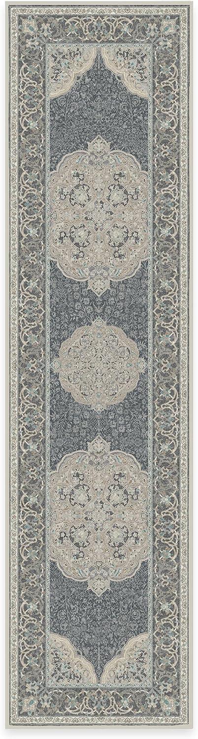imageRUGGABLE x Disney Washable Area Rug Damask Charcoal 6 ft Round StainResistant NonSlip Medium Machine Washable Rugs for Living Room Bedroom Hallway Entryway ampamp Officewith Standard PadMickey Abalone Cushioned Pad