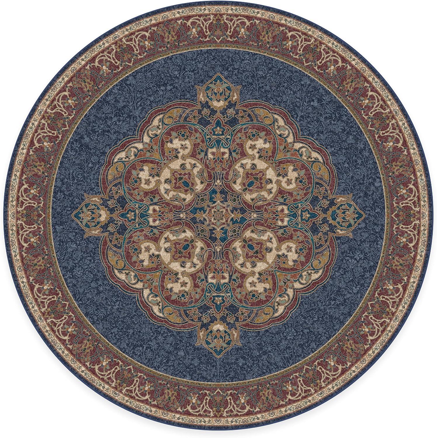 imageRUGGABLE x Disney Washable Area Rug Damask Charcoal 6 ft Round StainResistant NonSlip Medium Machine Washable Rugs for Living Room Bedroom Hallway Entryway ampamp Officewith Standard PadMickey Sapphire Standard Pad
