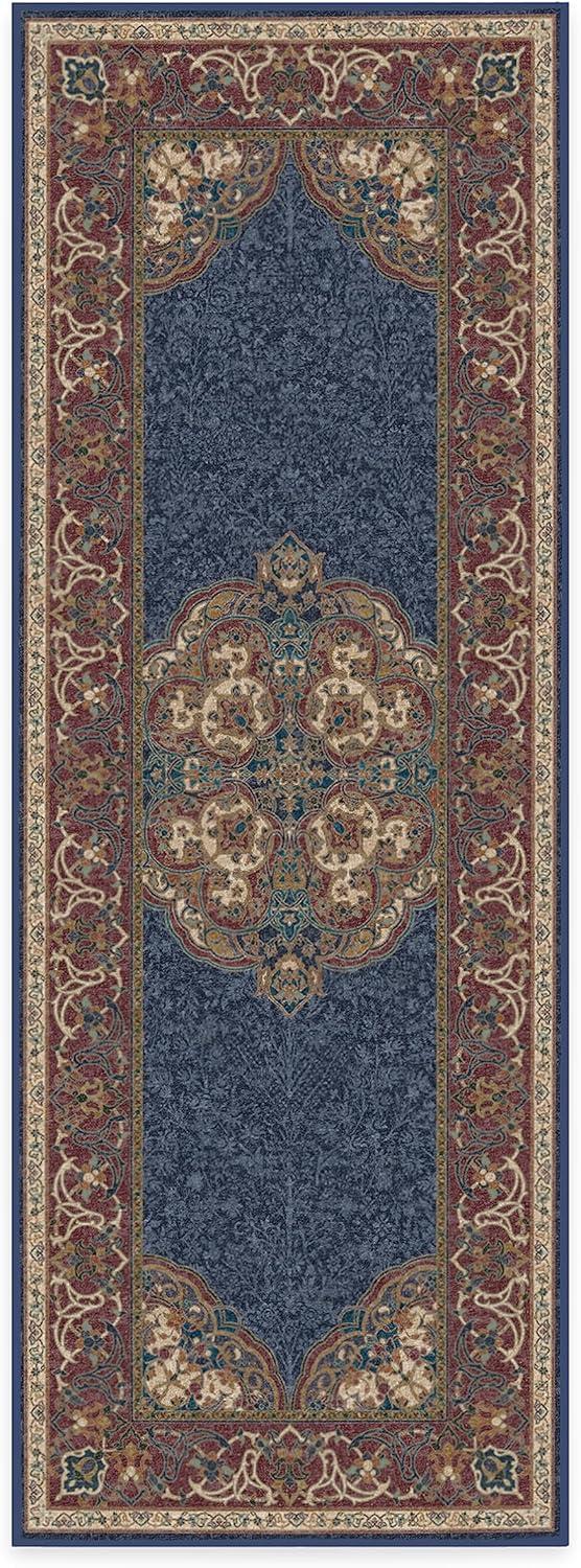 imageRUGGABLE x Disney Washable Area Rug Damask Charcoal 6 ft Round StainResistant NonSlip Medium Machine Washable Rugs for Living Room Bedroom Hallway Entryway ampamp Officewith Standard PadMickey Sapphire Standard Pad