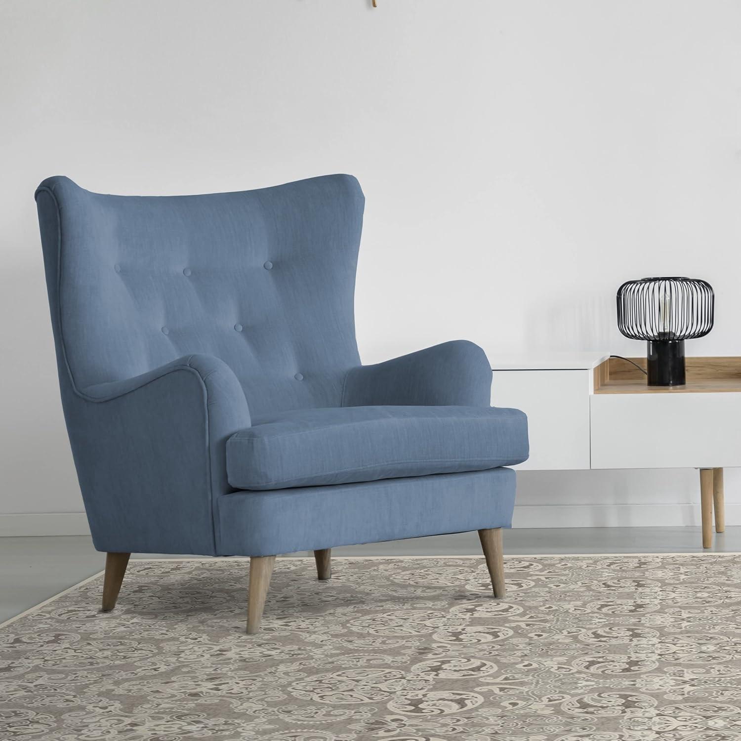 imageRUGGABLE x Disney Washable Area Rug Damask Charcoal 6 ft Round StainResistant NonSlip Medium Machine Washable Rugs for Living Room Bedroom Hallway Entryway ampamp Officewith Standard PadMickey Damask Stone Standard Pad