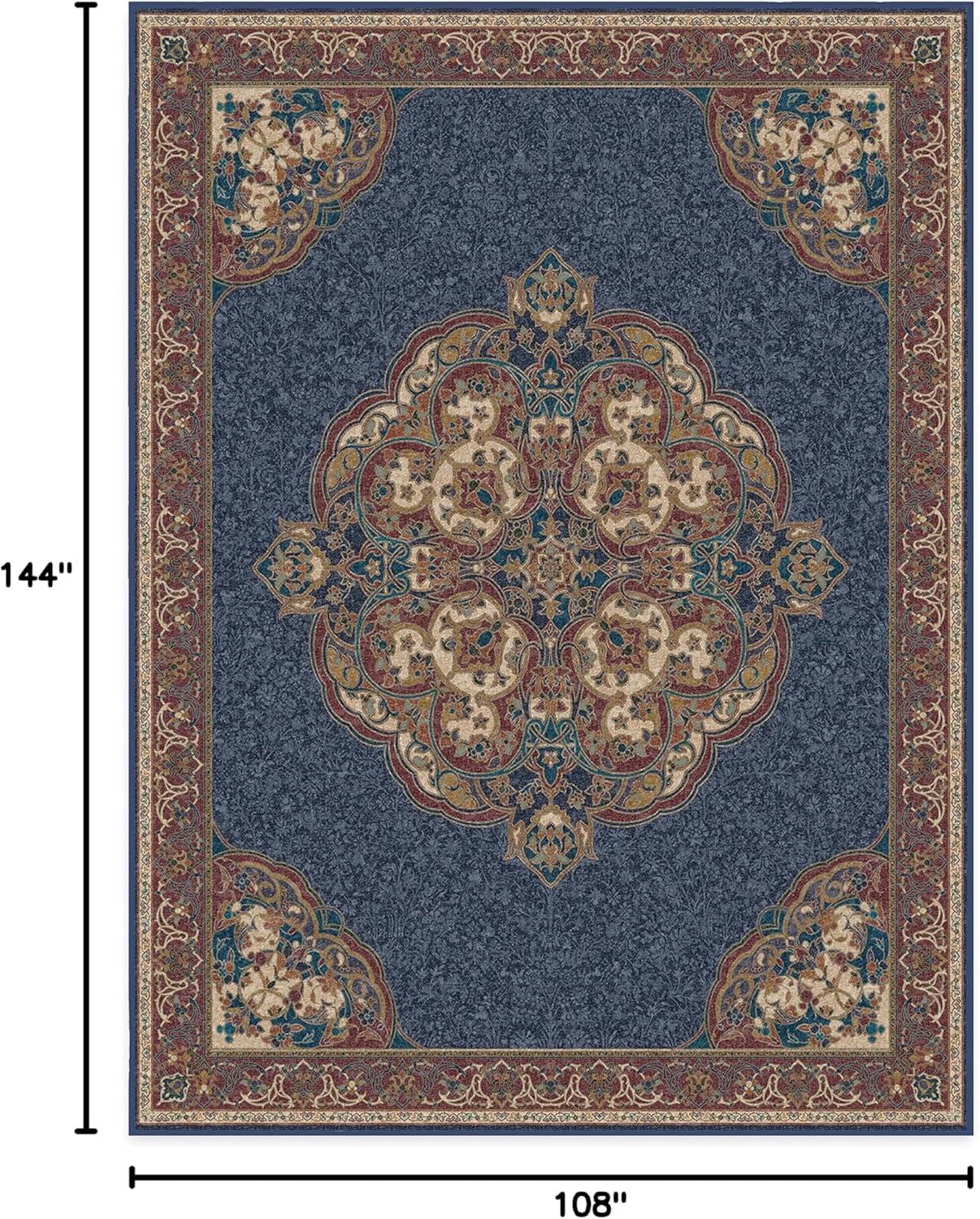 imageRUGGABLE x Disney Washable Area Rug Damask Charcoal 6 ft Round StainResistant NonSlip Medium Machine Washable Rugs for Living Room Bedroom Hallway Entryway ampamp Officewith Standard PadMickey Sapphire Standard Pad