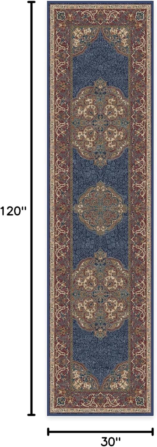 imageRUGGABLE x Disney Washable Area Rug Damask Charcoal 6 ft Round StainResistant NonSlip Medium Machine Washable Rugs for Living Room Bedroom Hallway Entryway ampamp Officewith Standard PadMickey Sapphire Standard Pad