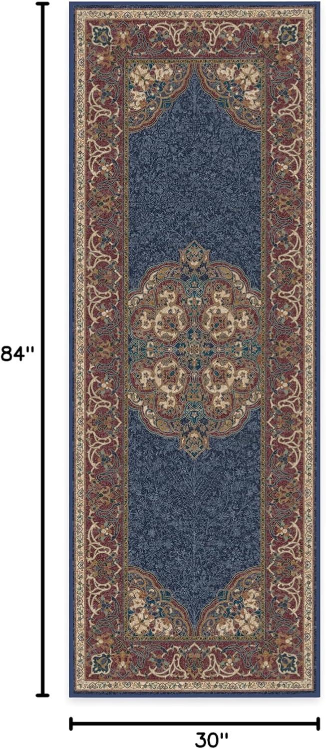 imageRUGGABLE x Disney Washable Area Rug Damask Charcoal 6 ft Round StainResistant NonSlip Medium Machine Washable Rugs for Living Room Bedroom Hallway Entryway ampamp Officewith Standard PadMickey Sapphire Standard Pad