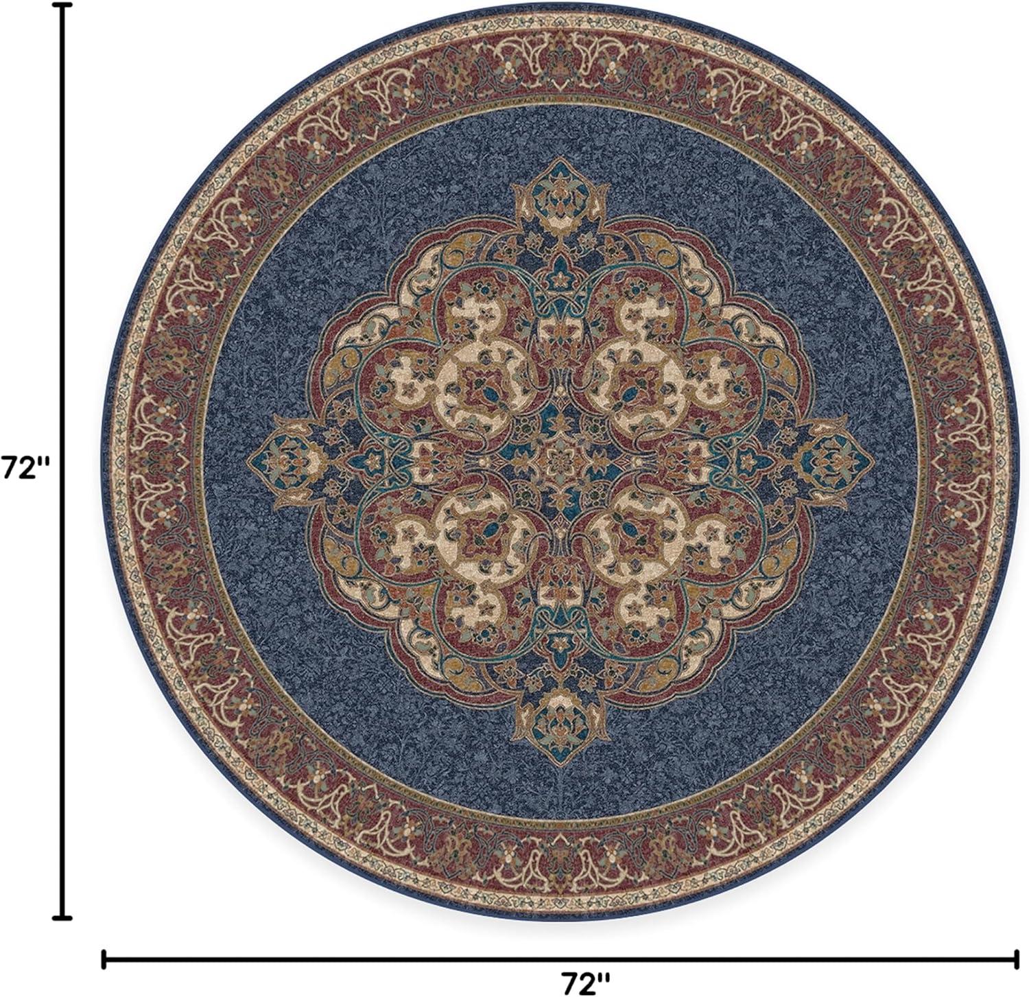 imageRUGGABLE x Disney Washable Area Rug Damask Charcoal 6 ft Round StainResistant NonSlip Medium Machine Washable Rugs for Living Room Bedroom Hallway Entryway ampamp Officewith Standard PadMickey Sapphire Standard Pad