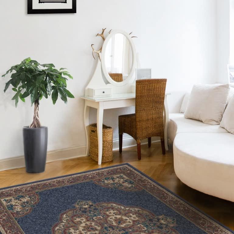 imageRUGGABLE x Disney Washable Area Rug Damask Charcoal 6 ft Round StainResistant NonSlip Medium Machine Washable Rugs for Living Room Bedroom Hallway Entryway ampamp Officewith Standard PadMickey Sapphire Standard Pad