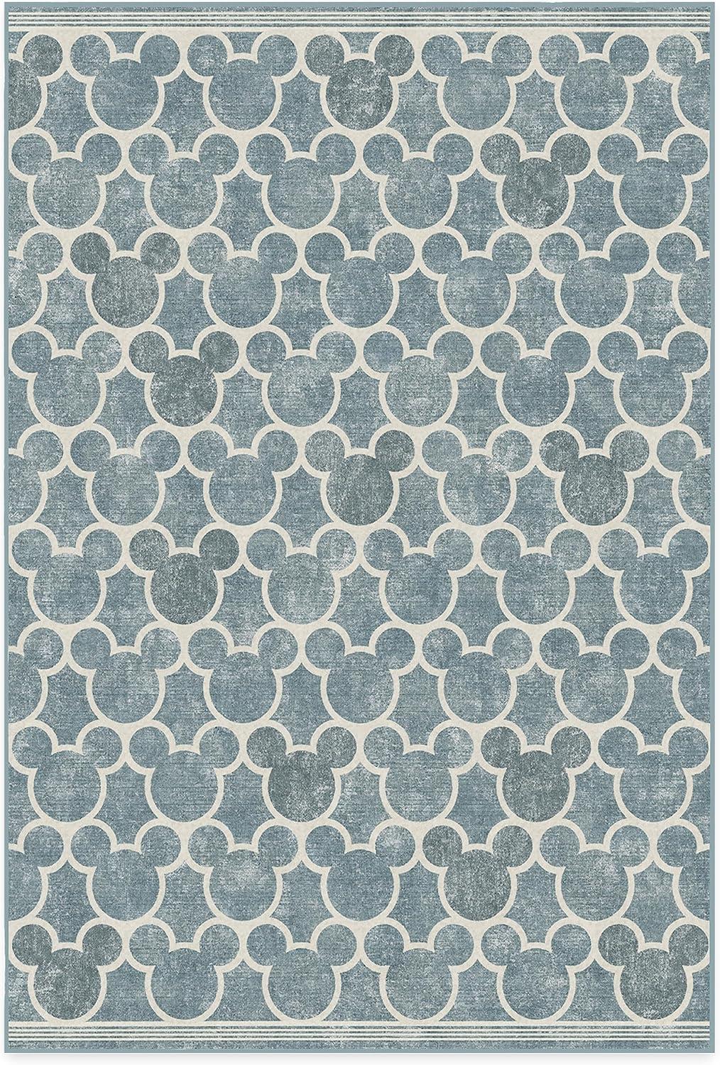 imageRUGGABLE x Disney Washable Area Rug Trellis Blue 3x5 StainResistant NonSlip Small Machine Washable Rugs for Living Room Bedroom Hallway Entryway ampamp Officewith Standard PadMickey Trellis Blue Cushioned Pad