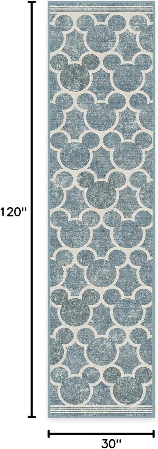 imageRUGGABLE x Disney Washable Area Rug Trellis Blue 3x5 StainResistant NonSlip Small Machine Washable Rugs for Living Room Bedroom Hallway Entryway ampamp Officewith Standard PadMickey Trellis Blue Cushioned Pad
