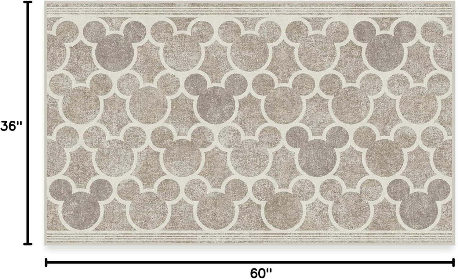 imageRUGGABLE x Disney Washable Area Rug Trellis Blue 3x5 StainResistant NonSlip Small Machine Washable Rugs for Living Room Bedroom Hallway Entryway ampamp Officewith Standard PadMickey Trellis Grey Standard Pad