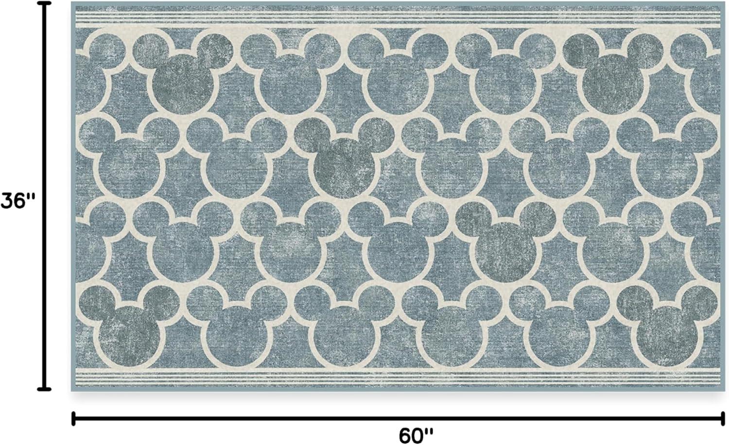 imageRUGGABLE x Disney Washable Area Rug Trellis Blue 3x5 StainResistant NonSlip Small Machine Washable Rugs for Living Room Bedroom Hallway Entryway ampamp Officewith Standard PadMickey Trellis Blue Standard Pad