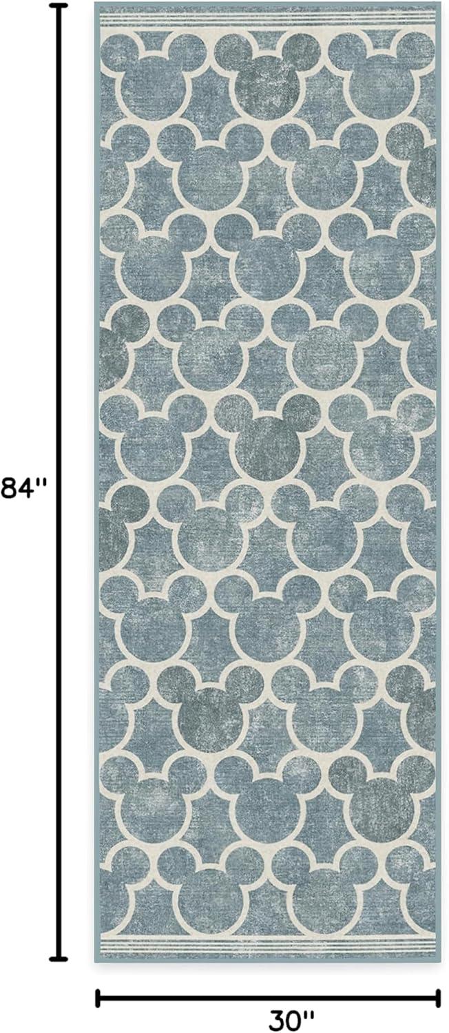 imageRUGGABLE x Disney Washable Area Rug Trellis Blue 3x5 StainResistant NonSlip Small Machine Washable Rugs for Living Room Bedroom Hallway Entryway ampamp Officewith Standard PadMickey Trellis Blue Standard Pad