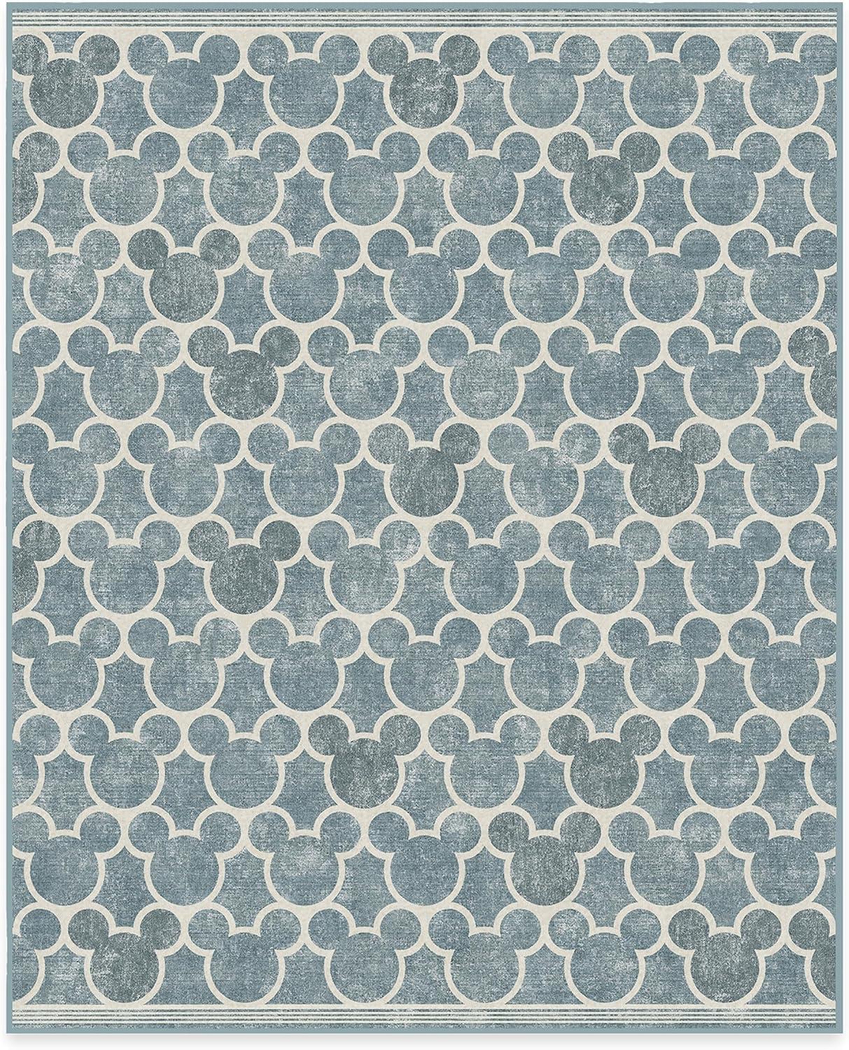 imageRUGGABLE x Disney Washable Area Rug Trellis Blue 3x5 StainResistant NonSlip Small Machine Washable Rugs for Living Room Bedroom Hallway Entryway ampamp Officewith Standard PadMickey Trellis Blue Standard Pad