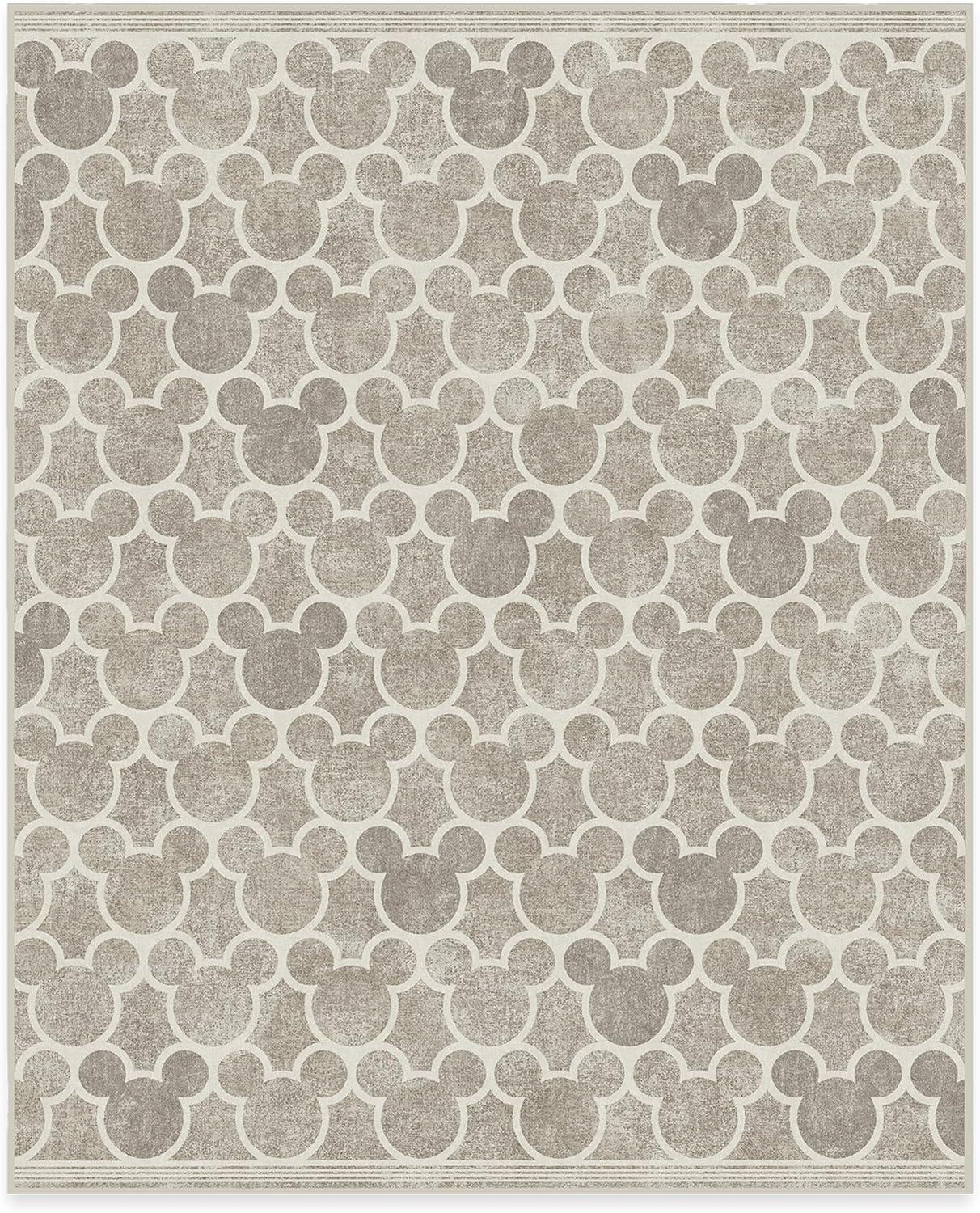 imageRUGGABLE x Disney Washable Area Rug Trellis Blue 3x5 StainResistant NonSlip Small Machine Washable Rugs for Living Room Bedroom Hallway Entryway ampamp Officewith Standard PadMickey Trellis Grey Standard Pad