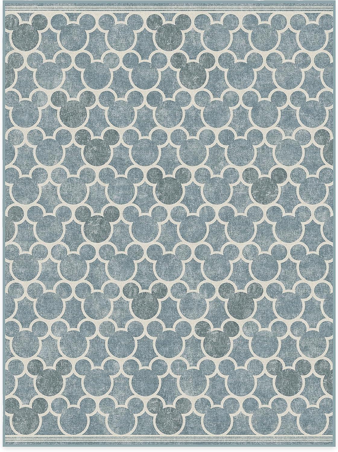 imageRUGGABLE x Disney Washable Area Rug Trellis Blue 3x5 StainResistant NonSlip Small Machine Washable Rugs for Living Room Bedroom Hallway Entryway ampamp Officewith Standard PadMickey Trellis Blue Cushioned Pad