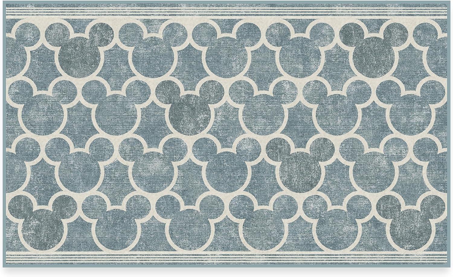imageRUGGABLE x Disney Washable Area Rug Trellis Blue 3x5 StainResistant NonSlip Small Machine Washable Rugs for Living Room Bedroom Hallway Entryway ampamp Officewith Standard PadMickey Trellis Blue Standard Pad