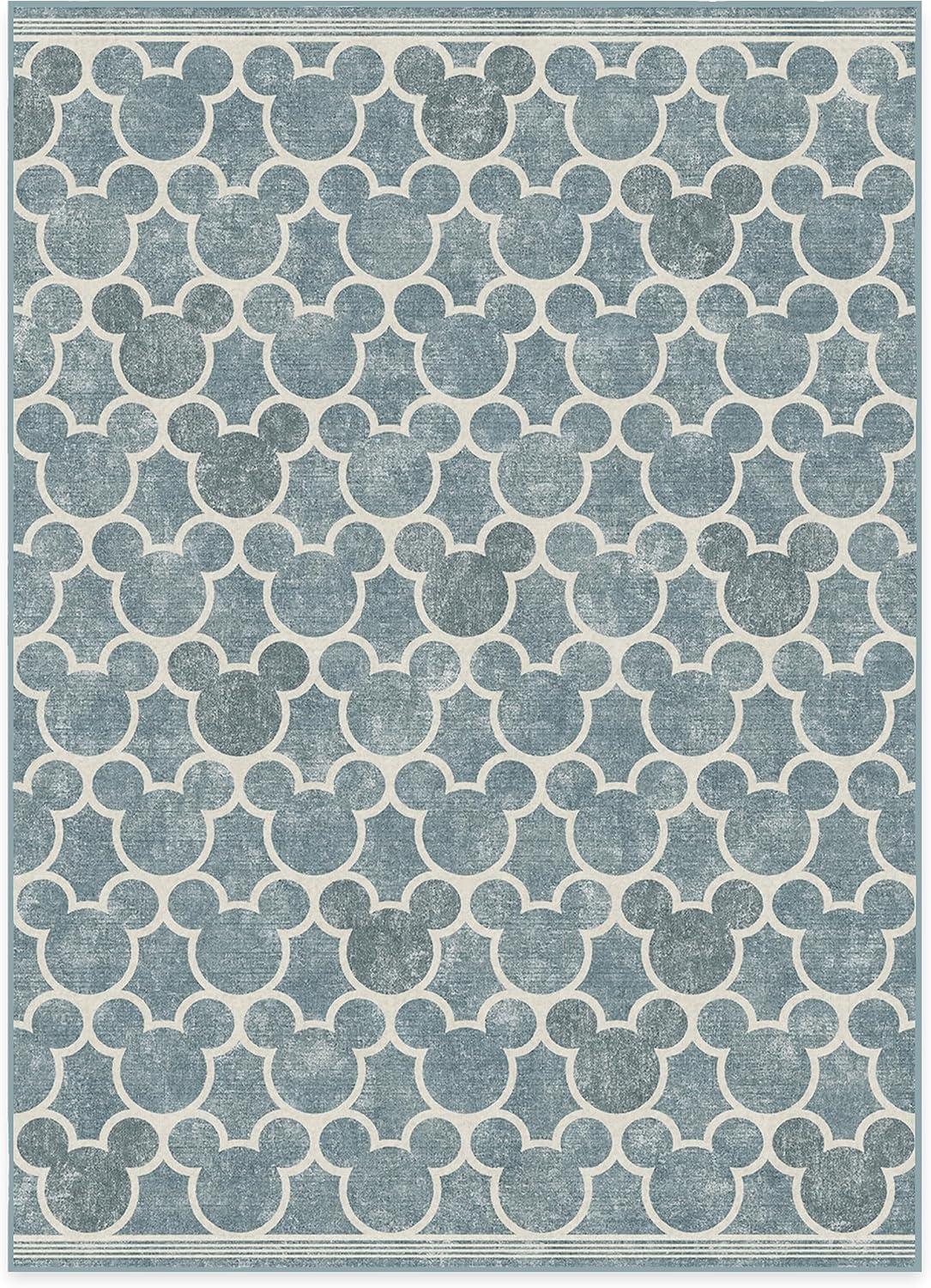 imageRUGGABLE x Disney Washable Area Rug Trellis Blue 3x5 StainResistant NonSlip Small Machine Washable Rugs for Living Room Bedroom Hallway Entryway ampamp Officewith Standard PadMickey Trellis Blue Cushioned Pad