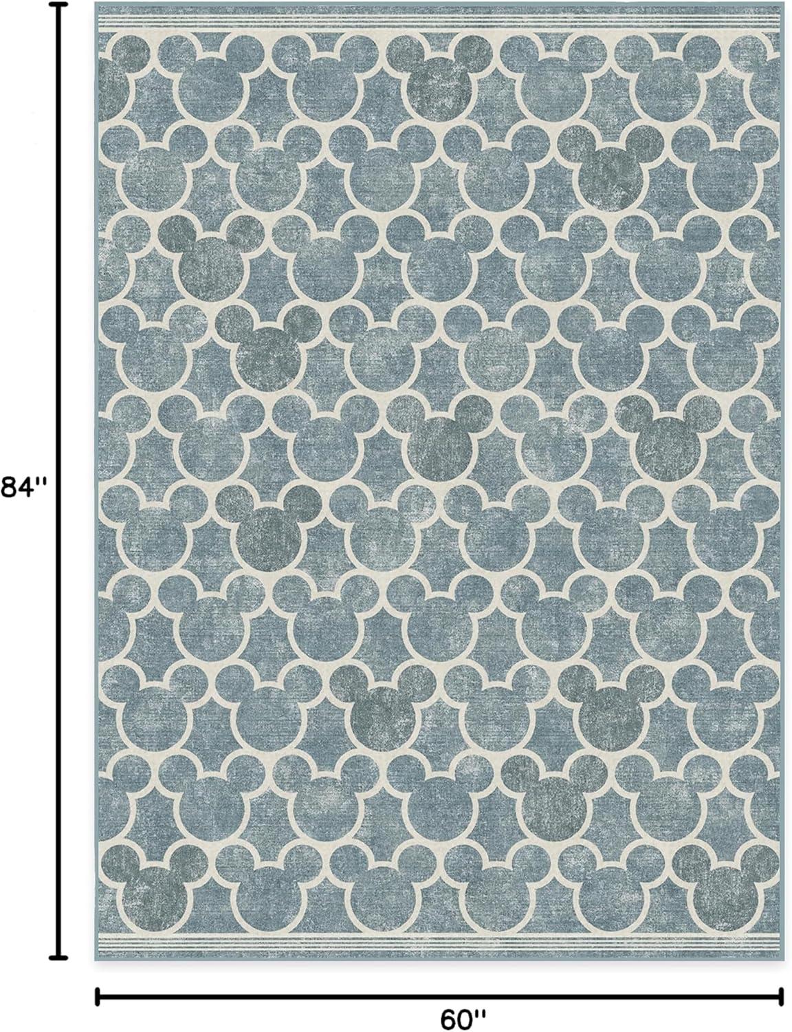 imageRUGGABLE x Disney Washable Area Rug Trellis Blue 3x5 StainResistant NonSlip Small Machine Washable Rugs for Living Room Bedroom Hallway Entryway ampamp Officewith Standard PadMickey Trellis Blue Cushioned Pad