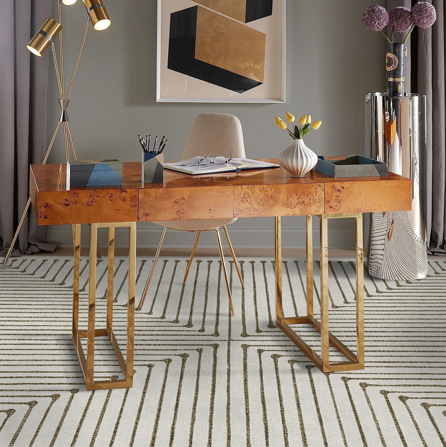 imageRUGGABLE x Jonathan Adler Machine Washable Modern Runner Rug Inkdrop Camel ampamp Ivory 25x7 StainResistant NonSlip Washable Rug for Hallway Entryway Living Room ampamp Kitchenwith Standard PadInkdrop Camel Ivory Cushioned Pad